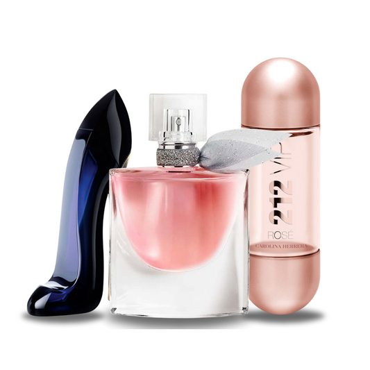 Combination of 3 fragrances: GOOD GIRL, LA VIE EST BELLE and 212 VIP ROSÉ 100 ml