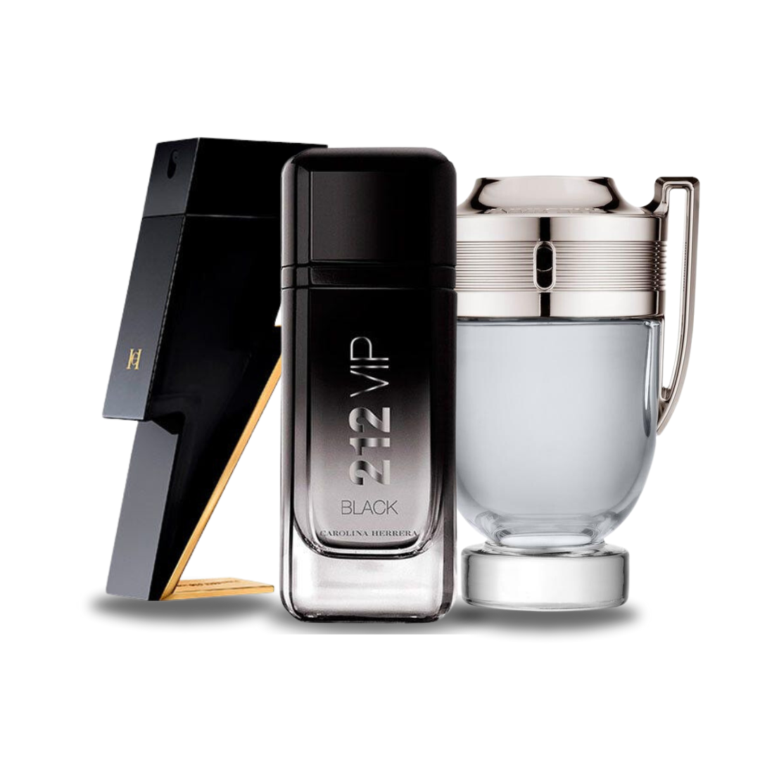 Combination of 3 fragrances: BAD BOY, 212 VIP BLACK and INVICTUS 100 ml